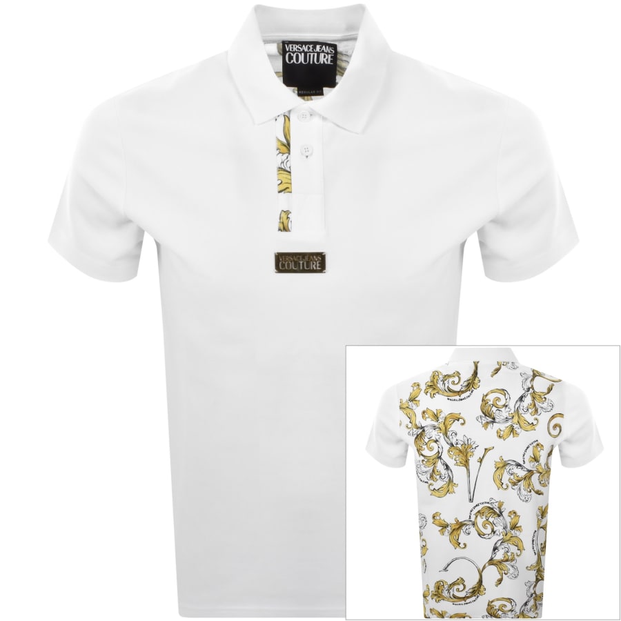Versace Jeans Couture Barocco Polo T Shirt White | Mainline
